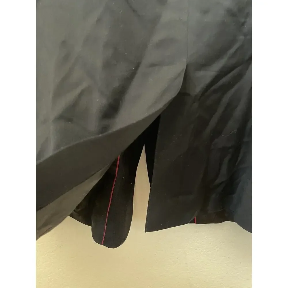 Stafford Black Lined Wool Standard Notch 2 Button Men's Sports Coat Size 46 R